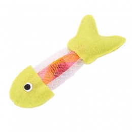 Іграшка рибка 14 см з катнипом салатова - Іграшки для собак