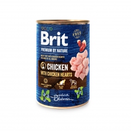 Brit Premium влажный корм для собак с курицей и куриными сердечками, 400 г -  Brit консервы для собак 