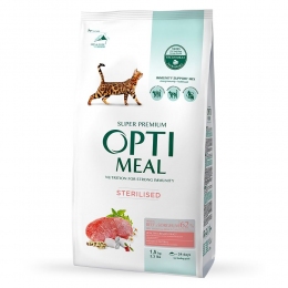 Акция Optimeal Сухой корм для кошек с высоким содержанием телятины -  Акции -    