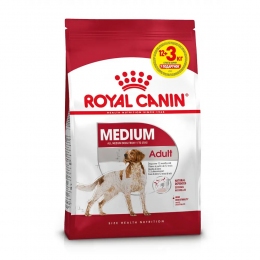 АКЦИЯ Royal Canin Medium Adult сухой корм для  собак средних пород 12+3 кг -  Сухой корм для собак -   Вес упаковки: 10 кг и более  