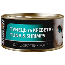AnimAll с тунцом и креветками влажный корм для взрослых кошек 85 г -  Влажный корм для котов -  Ингредиент: Рыба 
