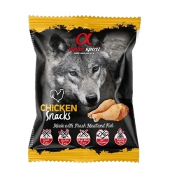Alpha Spirit DOG Snacks, курка напіввологі ласощі, кубики 50гр  -  Ласощі для собак -    