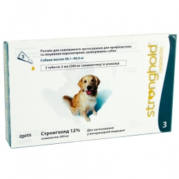 Стронгхолд капли для собак 240мг 20-40кг 12% 2мл 1 пипетка - Средства и таблетки от блох и клещей для собак