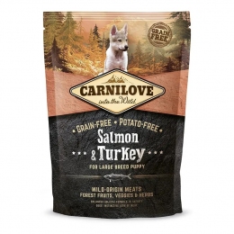 Carnilove Large Breed Puppy с лососем и индейкой сухой корм для щенков больших пород 1.5 кг -  Сухой корм для собак - Carnilove   