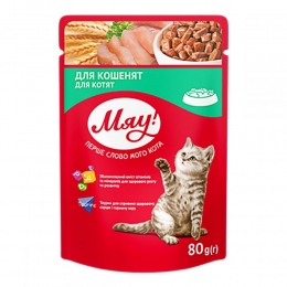 Мяу консерви для кошенят 80 г 5 шт 364294 -  Вологий корм для котів Мяу     