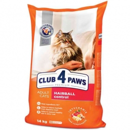 Club 4 Paws (Клуб 4 лапы) Premium Hairball Control Adult Cat Chicken Сухой корм для кошек для выведения шерсти из ЖКТ с курицей -  Сухой корм для кошек -   Вес упаковки: 1,01-4,99 кг  