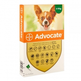 Advocate (Адвокат) Bayer для собак до 4 кг -  Средства от блох и клещей для собак Advocate     