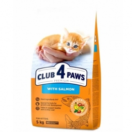 Club 4 paws (Клуб 4 лапы) Premium Kittens сухой корм для котов с лососем для котят 5кг -  Сухой корм для кошек -   Ингредиент: Лосось  