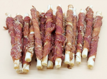 Вьющаяся утиное мясо 200гр на кости 12 см RM002S -  Кости для собак 