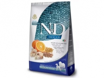 Farmina N&D Low Grain Ocean Adult Medium & Maxi Сухой корм с треской и апельсином для взрослых собак средних и крупных пород - Сухой корм для собак