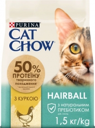 АКЦІЯ Cat Chow Hairball Control сухий корм для виведення вовни з куркою для котів 1,5 кг - Similar products