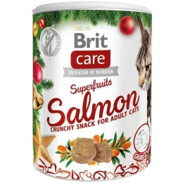 Brit Care Cat Superfruits різдвяні ласощі з лососем та обліпихою для котів 100 г -  Ласощі для кішок -   Смак Лосось  