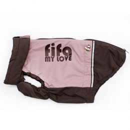 Жилет Аркадія шоколад і пильна троянда плащівка на байковій підкладці (дівчинка) -  Одяг для собак розмір XXL 