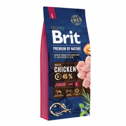 Brit Premium Dog Junior L для щенков и молодых собак крупных пород -  Сухой корм для собак -   Вес упаковки: 10 кг и более  