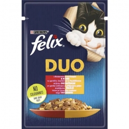 АКЦИЯ Felix Fantastic Duo влажный корм с говядиной и птицей для кошек 85 гр - Similar products