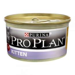 Purina Pro Plan Kitten Консервы для котят Мусс с курицей 85гр 8619 акция-20% -  Корм для беременных кошек Pro Plan   