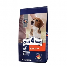 Акция Club 4 paws (Клуб 4 лапы) Premium Duck для собак средних пород с уткой 14кг -  Сухой корм для собак -   Ингредиент: Утка  