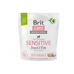Brit Care Dog Sustainable Sensitive для собак с чувствительным пищеварением с рыбой и насекомыми -  Корм Brit Care для собак 