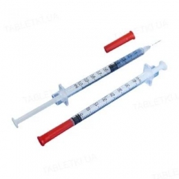 Шприц інсуліновий 1 мл U-100 Ayset 3-х компонентний зі знімною голкою 26G (0,45 x 13 мм), 1 штука -  Ветеринарні шприци - Інші     