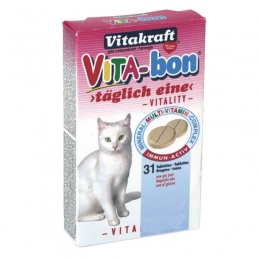Мультивитаминный комплекс Vitakraft Vita-Bon для кошек 31 таб 24033 -  Витамины для кошек -   Вид: Таблетки  
