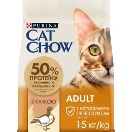 АКЦИЯ Cat Chow Adult сухой корм с уткой для кошек 15 кг -  Корм для кошек Cat Chow  