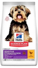 Hills (Хиллс) Sensitive Stomach & Skin Small&Mini 1,5кг - Сухой корм для собак маленьких пород с чувствительным пищеварением - 