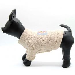 Кофта Мимиша молочная на овчине (девочка) - Одежда для собак