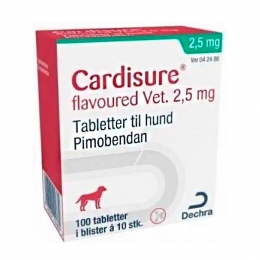 Кардишур 2,5мг поддержка при сердечной недостаточности у собак, 10 тб - Сердечные препараты для собак