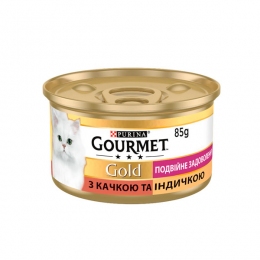 Gourmet Gold шматочки в підливі для котів із качкою та індичкою, 85 г -  Корм для виведення вовни -    
