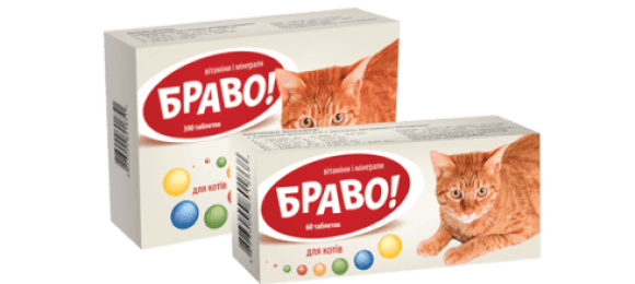 Браво вітаміни для котів, 60 таблеток