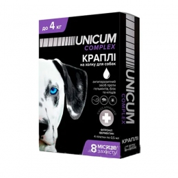 Капли Unicum против блох, гельминтов и клещей для собак 4 пипетки - Средства и таблетки от блох и клещей для собак