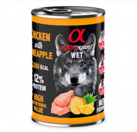 Консерва Alpha Spirit Dog Chicken with Pineapple с курицей и ананасами для взрослых собак, 400г. -  Собаки - Alpha Spirit   