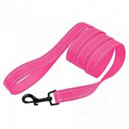 Поводок для собаки ACTIVE нейлоновый со светоотражением Розовый 152 см -  Поводки для собак BronzeDog     