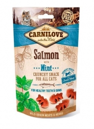 Лакомство Carnilove Salmon with Mint с лососем и мятой для здоровья зубов кошек 50 г -  Лакомства для кошек -   Потребность: Чистки зубов  