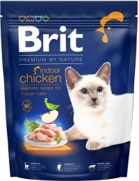 Brit Premium by Nature Cat Indoor для взрослых кошек живущих в помещении с курицей -  Сухой корм для кошек -   Класс: Премиум  