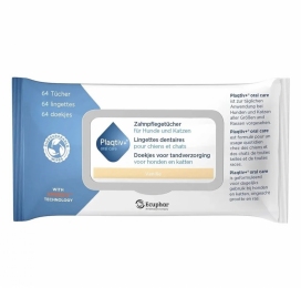  Серветки для догляду за зубами котів і собак Plaqtiv+ Wipes  - Засоби догляду за кішками