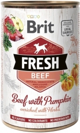 Brit Fresh з яловичиною та гарбузом вологий корм для собак 400 г - 