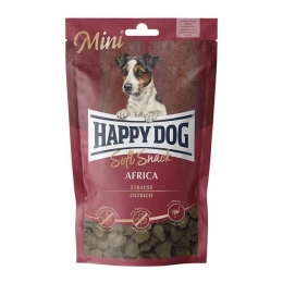 Лакомство Happy Dog Soft Snack Mini Africa для собак мелких пород, со страусом и картофелем, 100 г -  Лакомства для собак -   Ингредиент: Страус  