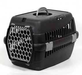 Переноска для животных черная пластик серые двери - Контейнеры (боксы) для собак