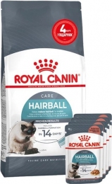 АКЦИЯ Royal Canin HAIRBALL CARE для выведения комочков шерсти набор корму для кошек 2 кг + 4 паучи -  Сухой корм для кошек -   Класс: Супер-Премиум  