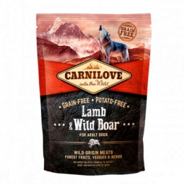 Carnilove Lamb&Wild Boar for Adult Dogs Беззерновой корм для собак с ягненком и диким кабаном, 1,5 кг -  Сухой корм для собак    