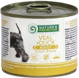 Корм Nature's Protection Adult small breed Veal & Duck для собак малых пород с телятиной и уткой 400 гр. -  Корм для собак премиум класса - Nature's Protection   