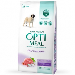 Акция! OptiMeal Duck Small Adult Dog Сухой корм для собак малых пород с уткой - Корм для собак 10 кг