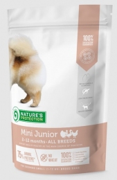 Корм Nature's Protection Mini Junior Small Breeds для щенков домашняя птица 500 гр. -  Корм для собак премиум класса - Nature's Protection   