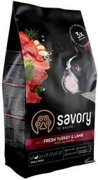 Savory Fresh Turkey&Lamb Adult Small Breeds Сухой корм для собак маленьких пород с индейкой и ягненком - Корм для собак с чувствительным желудком