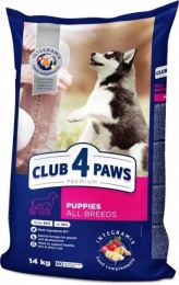 Акция Club 4 Paws Сухой корм для щенков всех пород с курицей -  Премиум корм для собак 