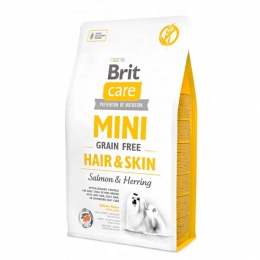 Brit Care GF Mini Hair&Skin Гипоаллергенный корм для собак мелких пород для дополнительного ухода за кожей и шерстью с лососем и сельдью - Диетический лечебный корм для собак