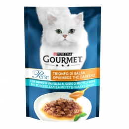 Gourmet Perle консервы для кошек с тунцом мини филе 85г 137782 - Корм для выведения шерсти у кошек