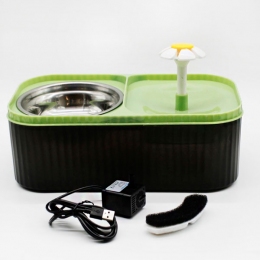 Автокормушка фонтан зеленый с фильтром USB, 33х18х12 см -  Миски для кошек - Другие     