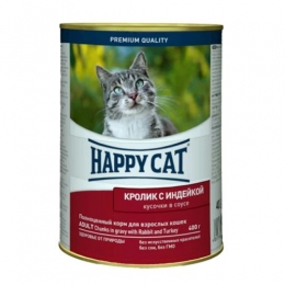 Happy Cat  Dose Kanin&Truth Sauce Влажный корм для кошек с кроликом и индейкой в соусе 400 г - 